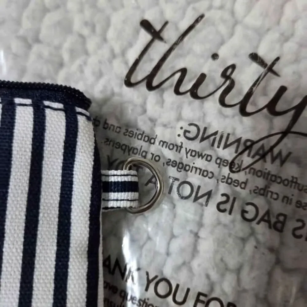 Thirty-one mini zipper pouch navy stripe with anchor print new in package